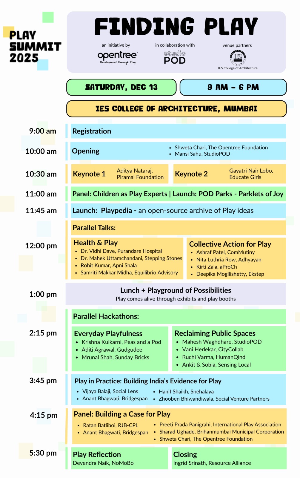 Play Summit 2025 Programme Schedule